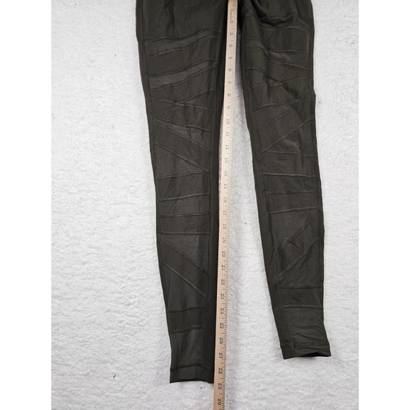 Lululemon Mesh Moto Leggings Womens Size 6 Olive Green High Rise Yoga Pants - Picture 7 of 8